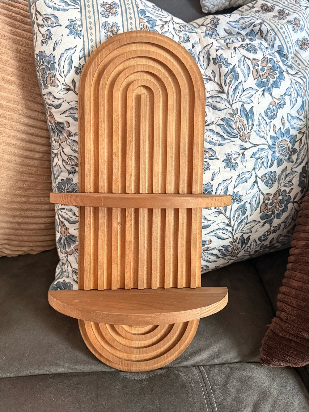 Natural Wood Arch Wall Shelf - Neutral Wood